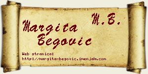 Margita Begović vizit kartica